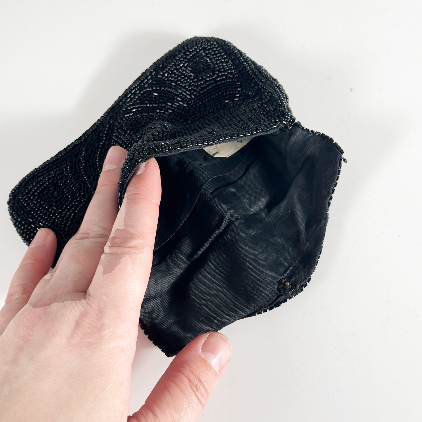 Vintage Black Beaded Bag