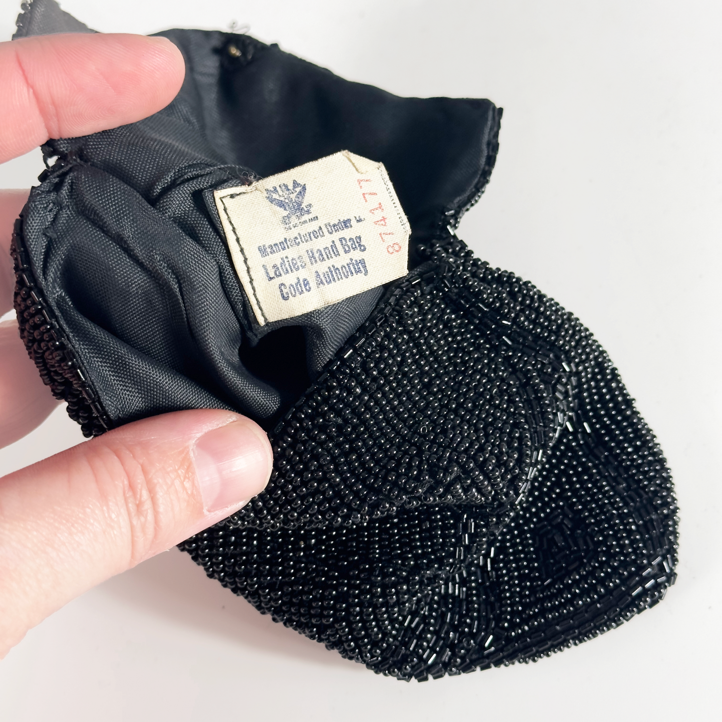 Vintage Black Beaded Bag
