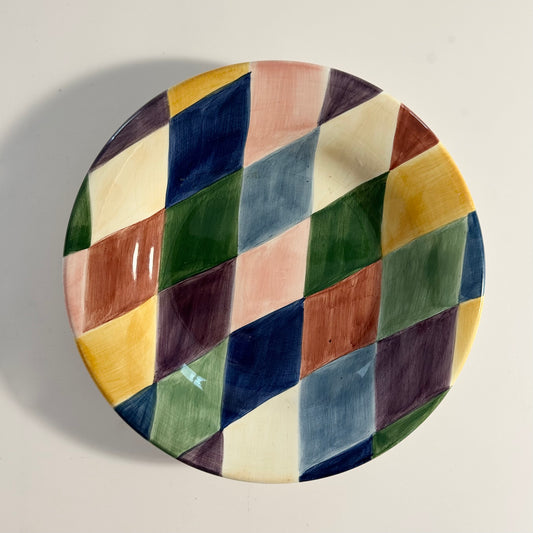 Vintage Carnival Checkered Catchall Plate