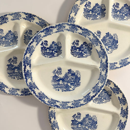 Blue and White Divided Plate