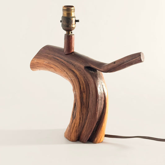 Handcrafted Abstract Wood Lamp