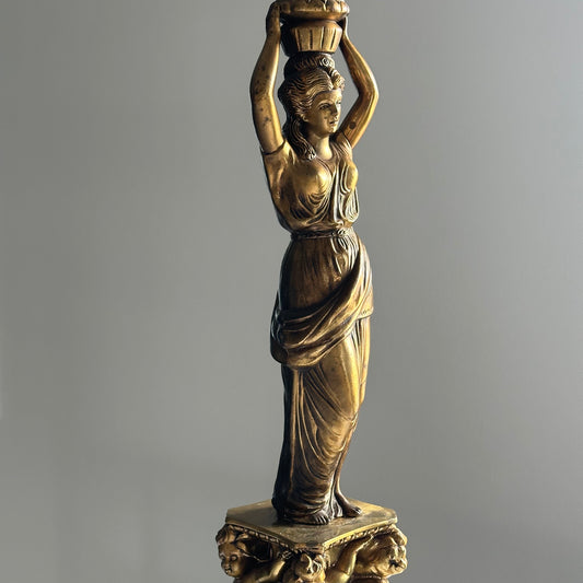 Vintage Art Nouveau-Style Sculptural Lamp