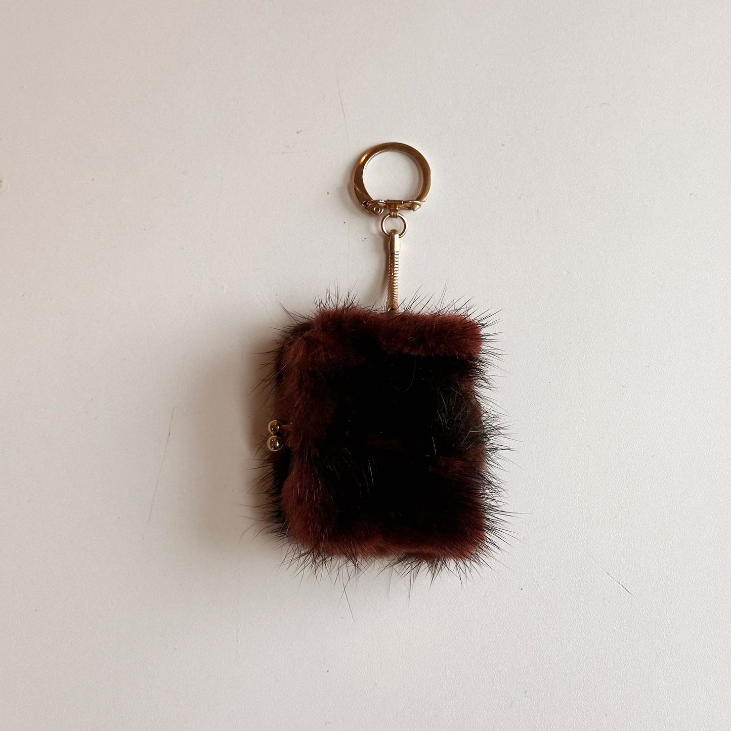 Antique Fur Change Purse Keychain