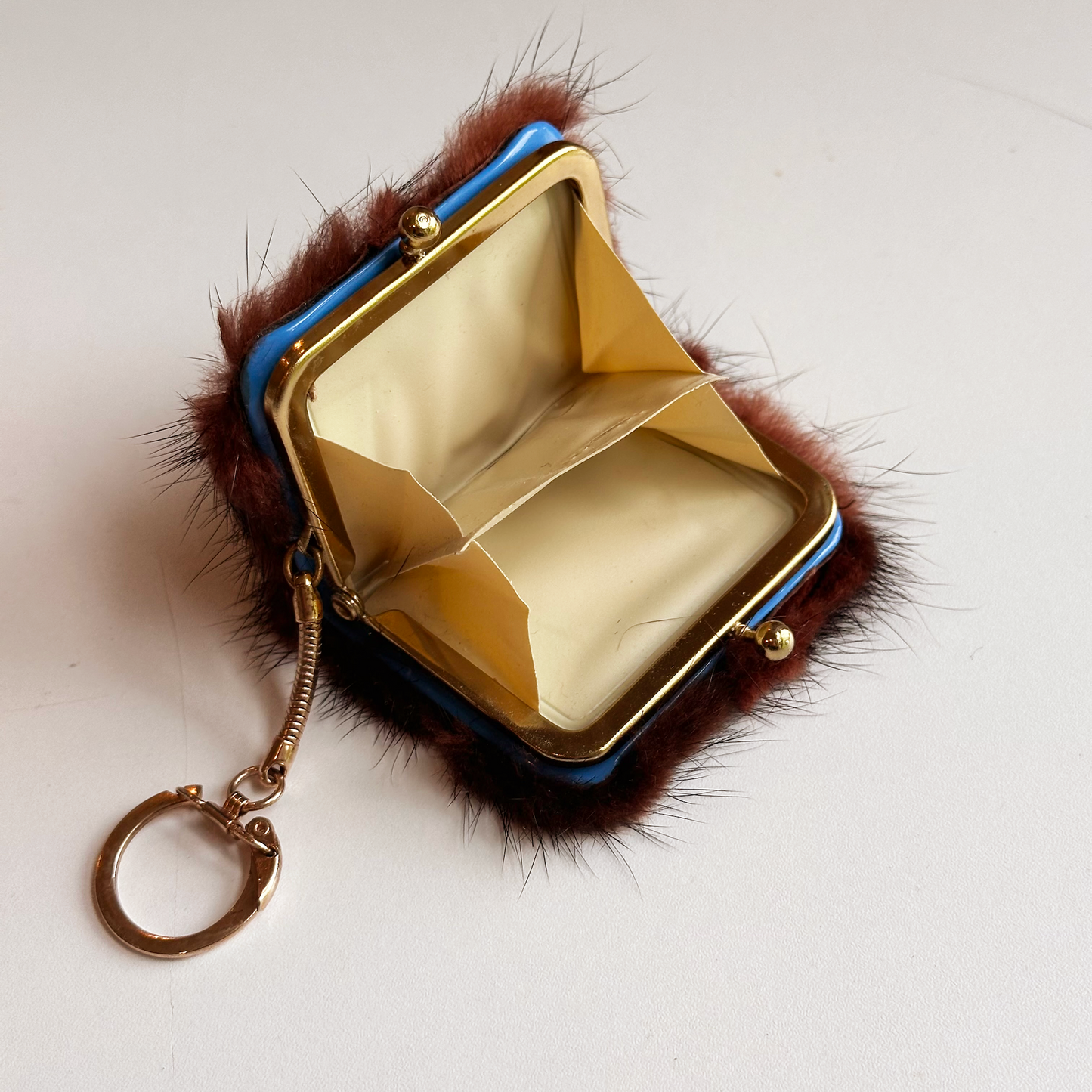 Antique Fur Change Purse Keychain