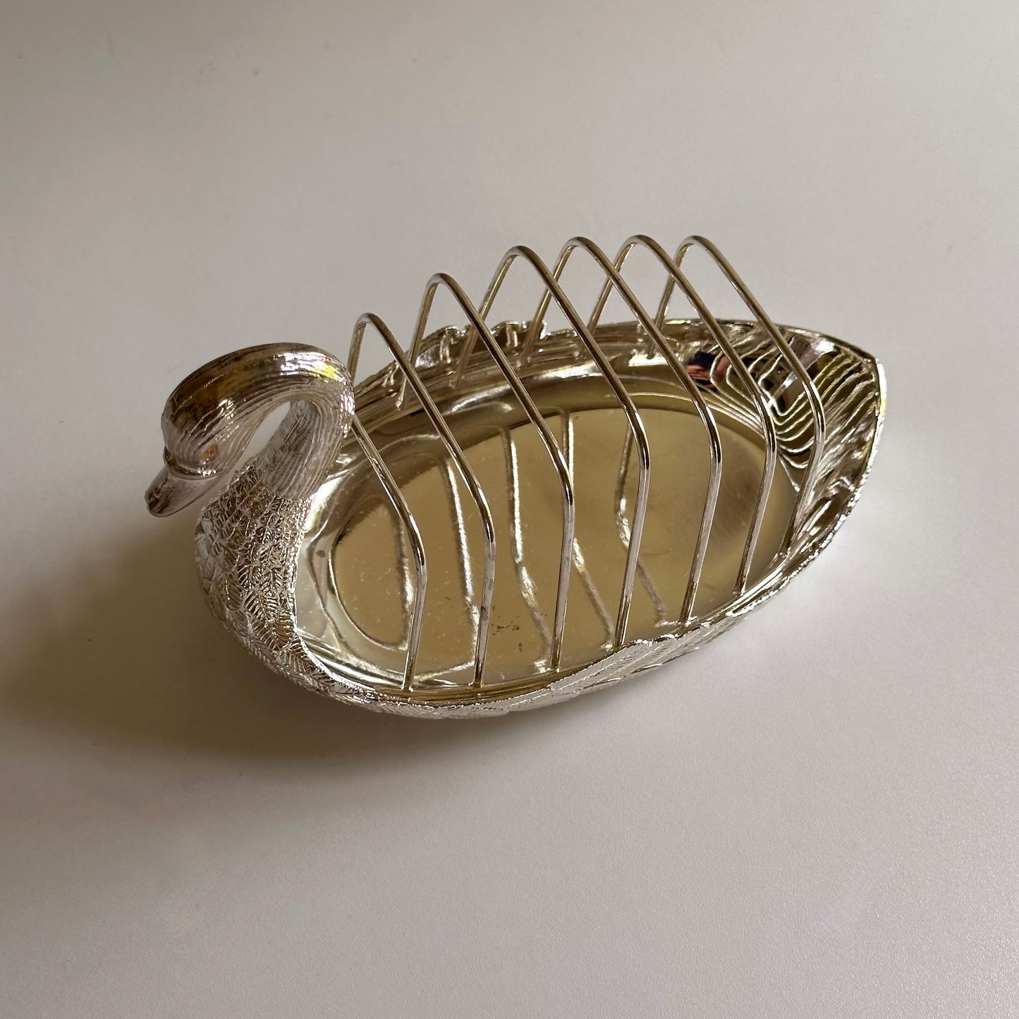 Vintage Silver-Plated Swan Toast Rack