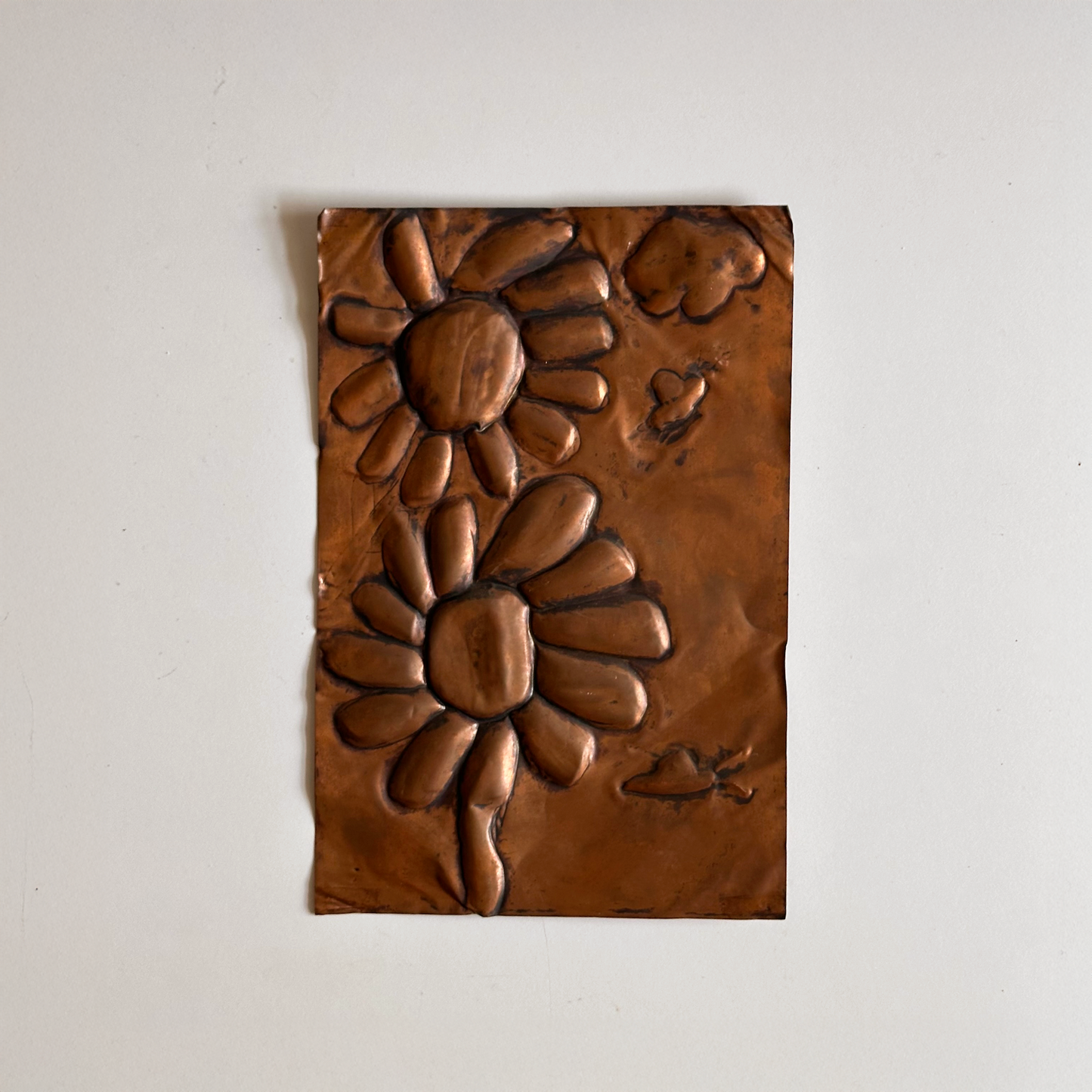 Handcrafted Copper Floral Panel Wall Art