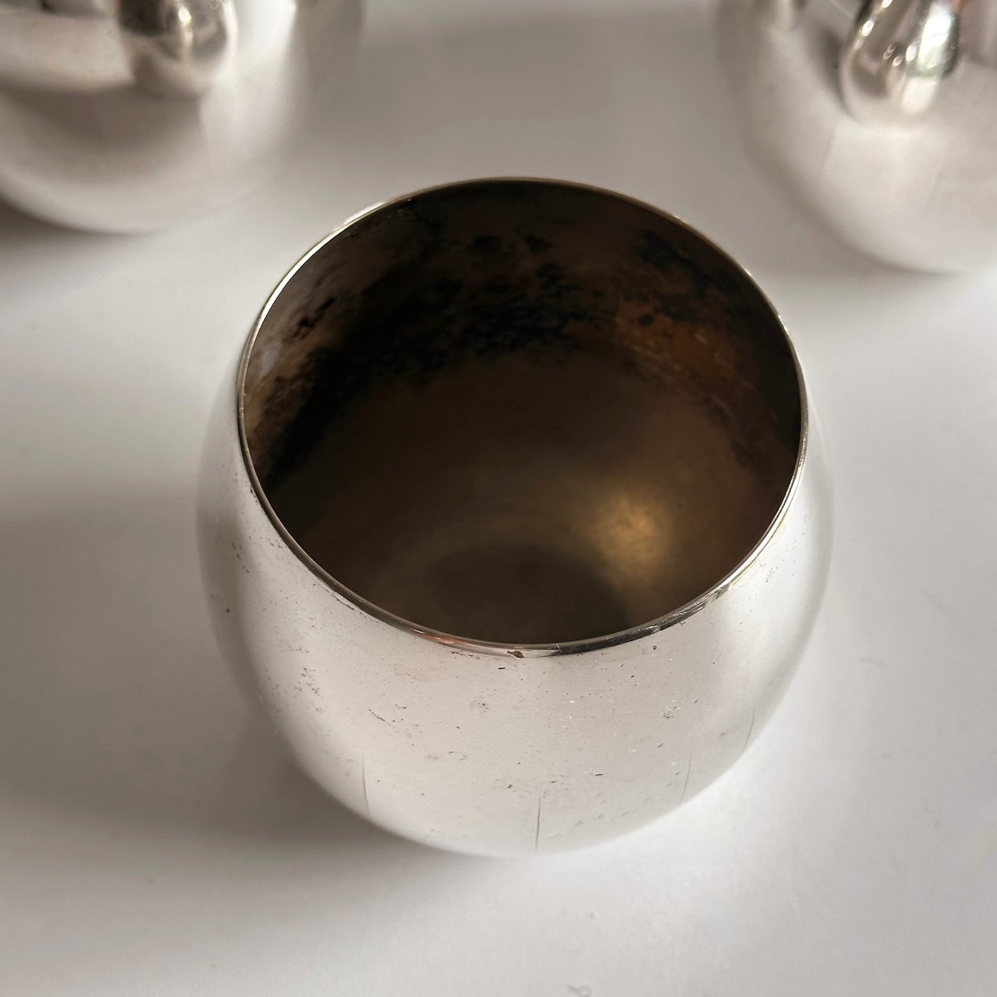 Vintage Silver-Plated Cocktail Glasses, S/4