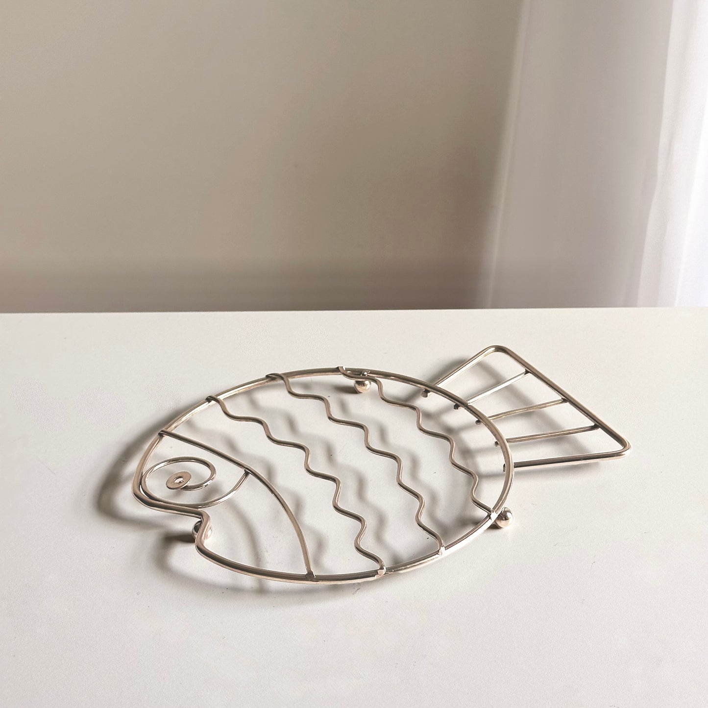 Vintage Stainless Steel Fish Trivet