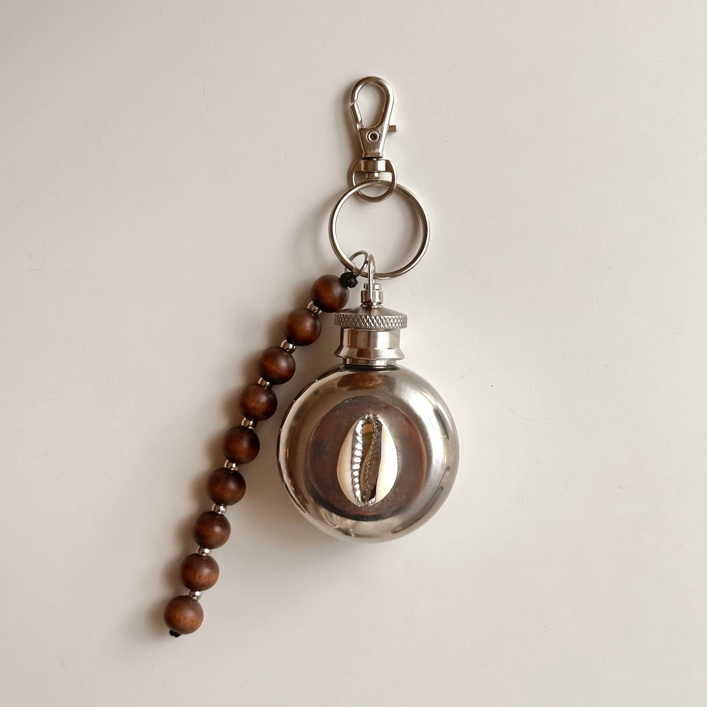 Mini Shell Flask Keychain or Bag Charm