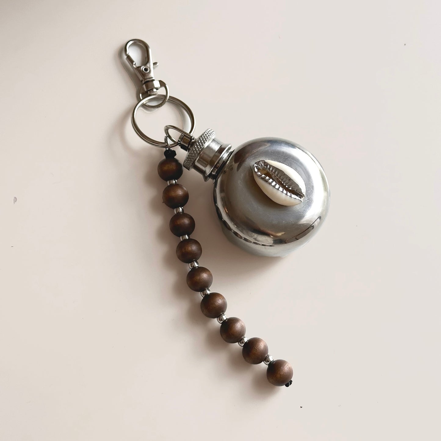 Mini Shell Flask Keychain or Bag Charm