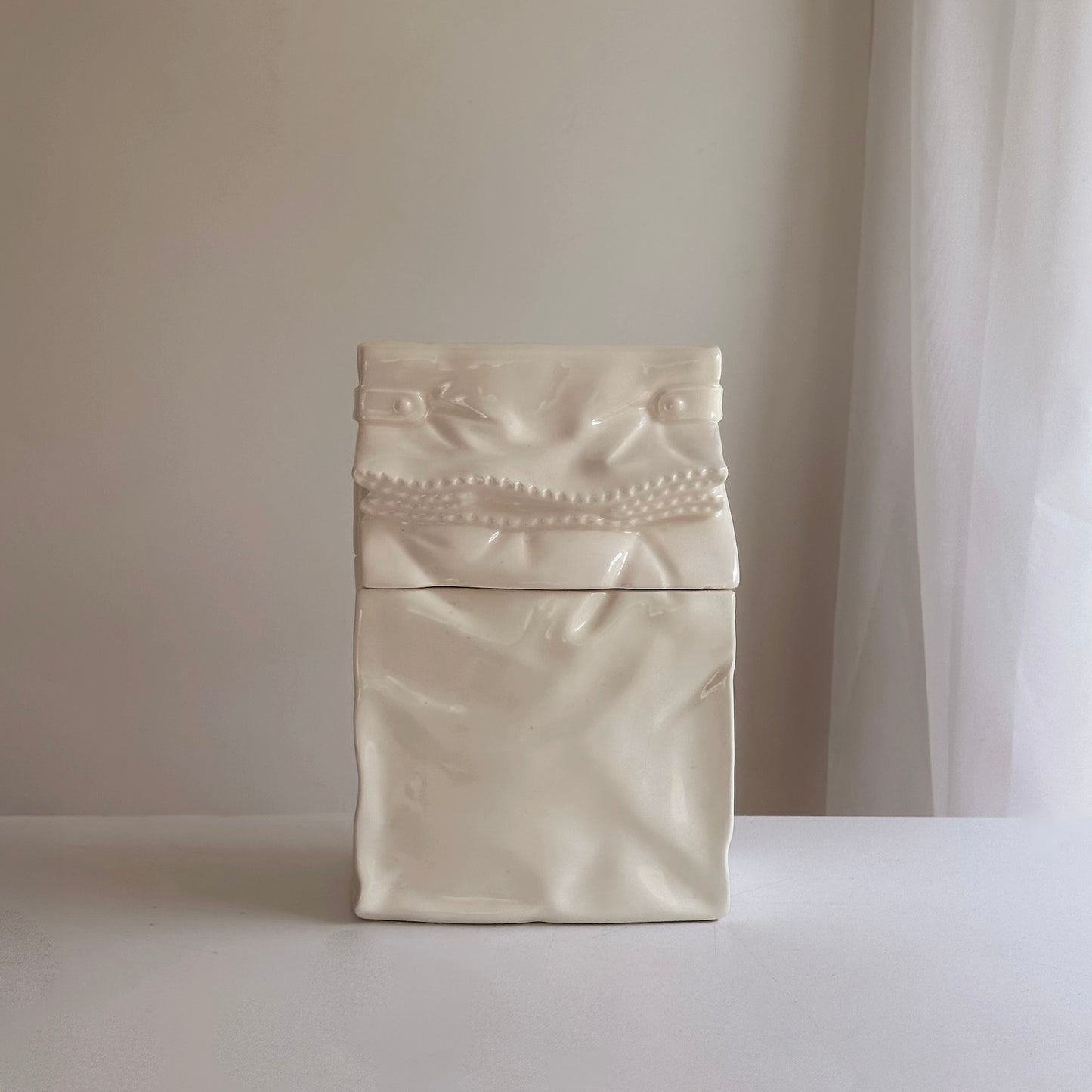 Vintage Ceramic Paper Bag Canister
