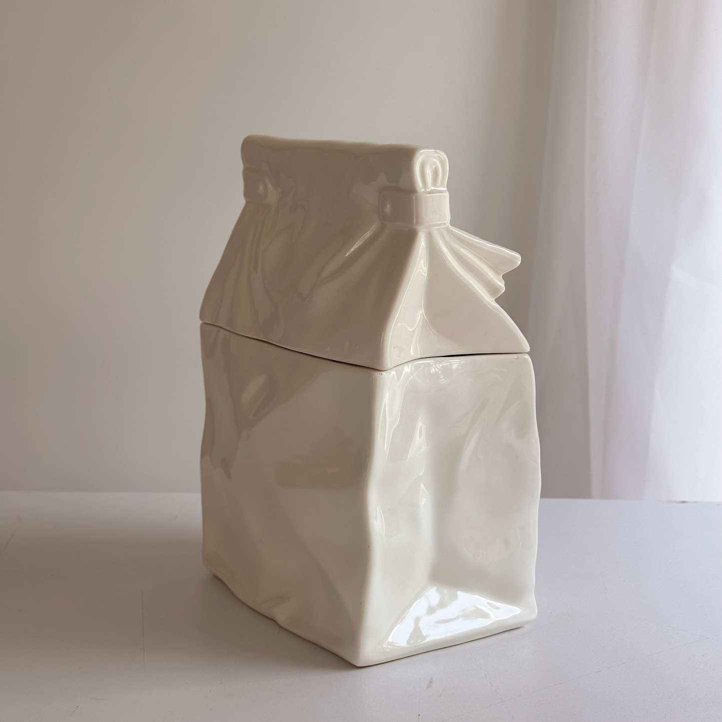 Vintage Ceramic Paper Bag Canister
