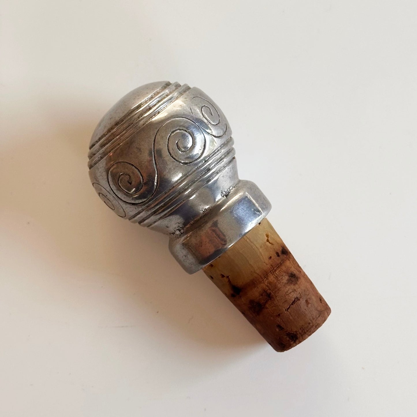 Postmodern Pewter Wine Stopper