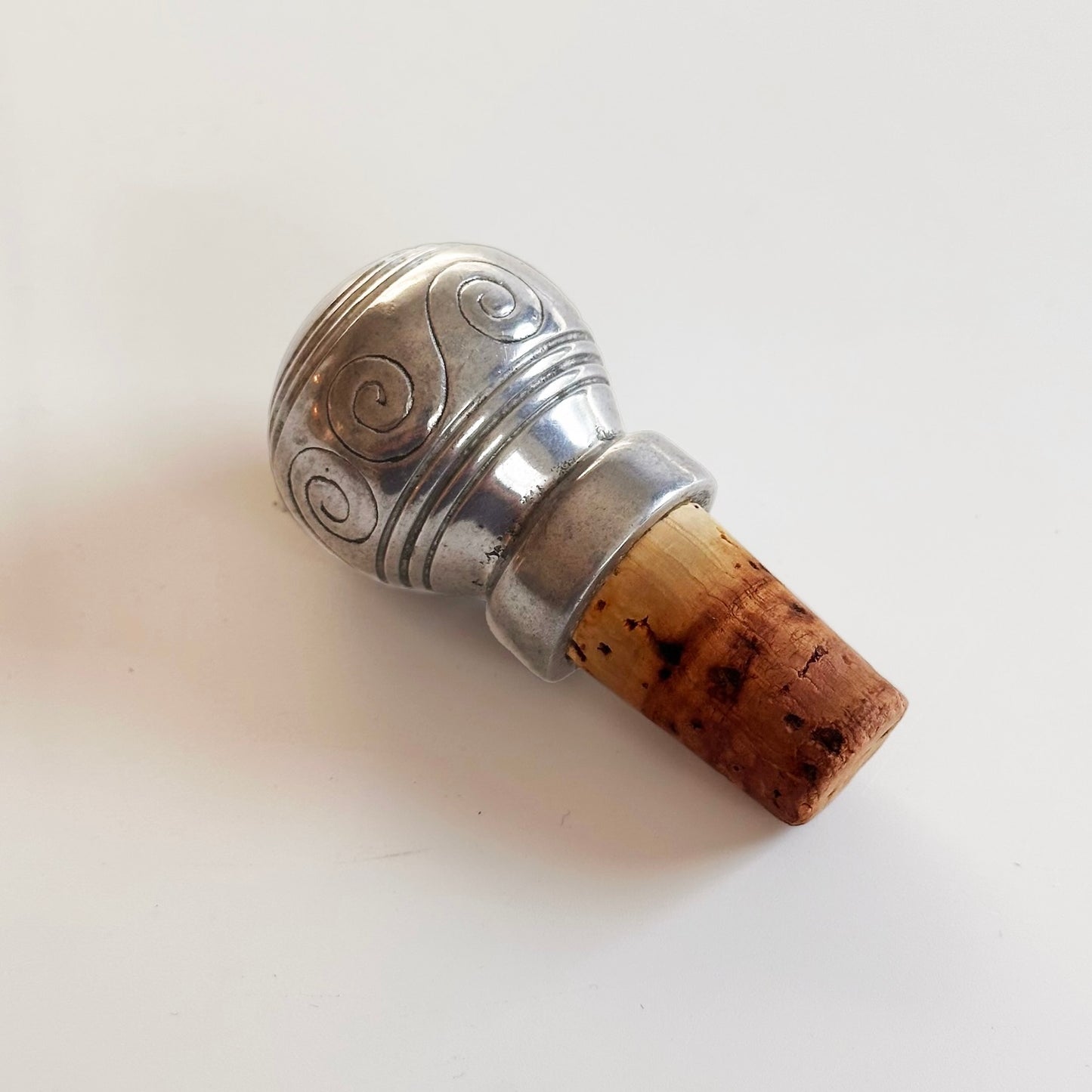Postmodern Pewter Wine Stopper