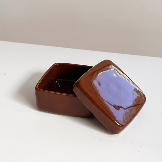 Vintage Haeger Chocolate Ceramic Stash Box