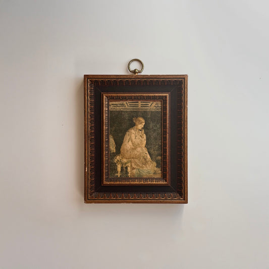 Vintage Print in Frame with Brass Detail