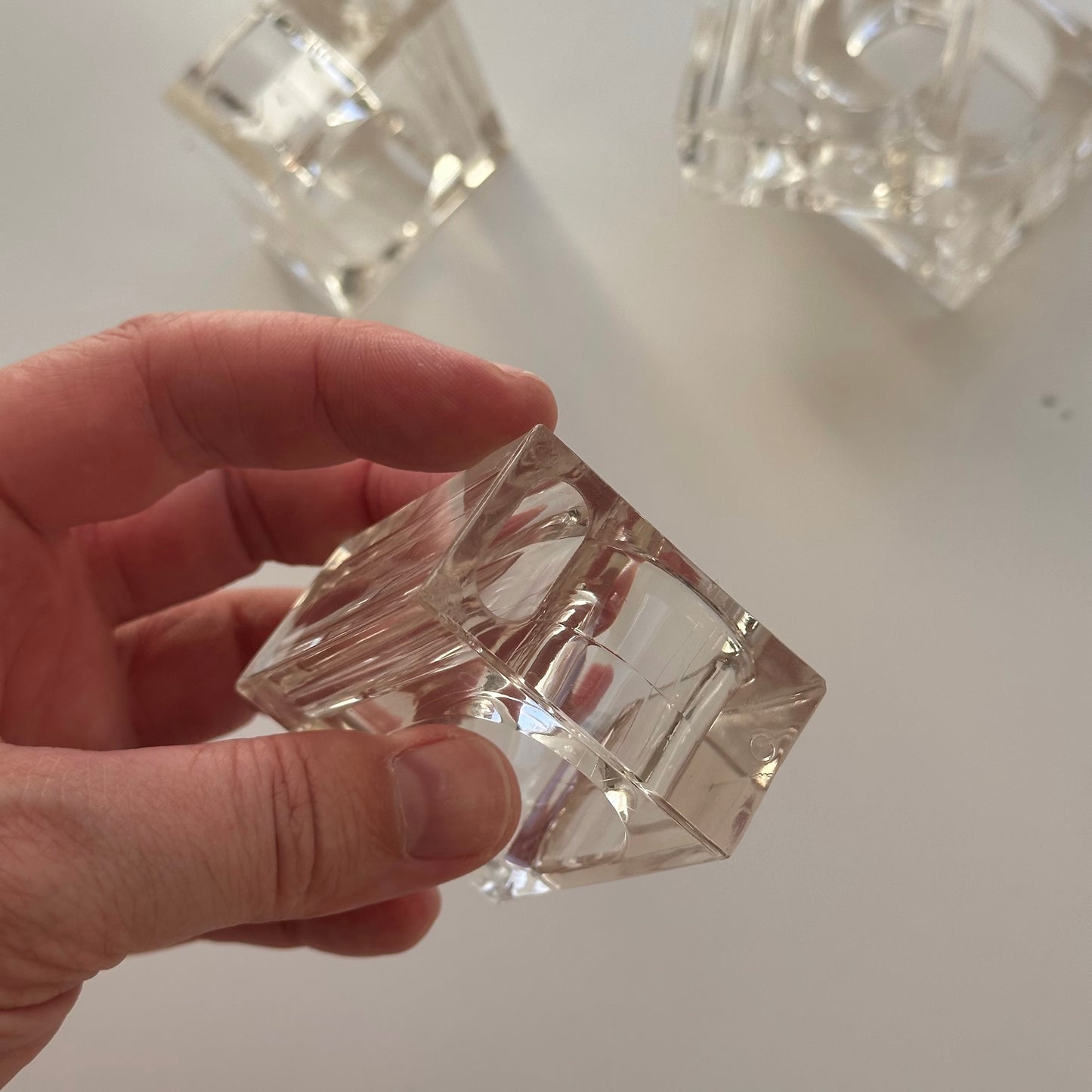 Vintage Lucite Napkin Rings, Set of Four
