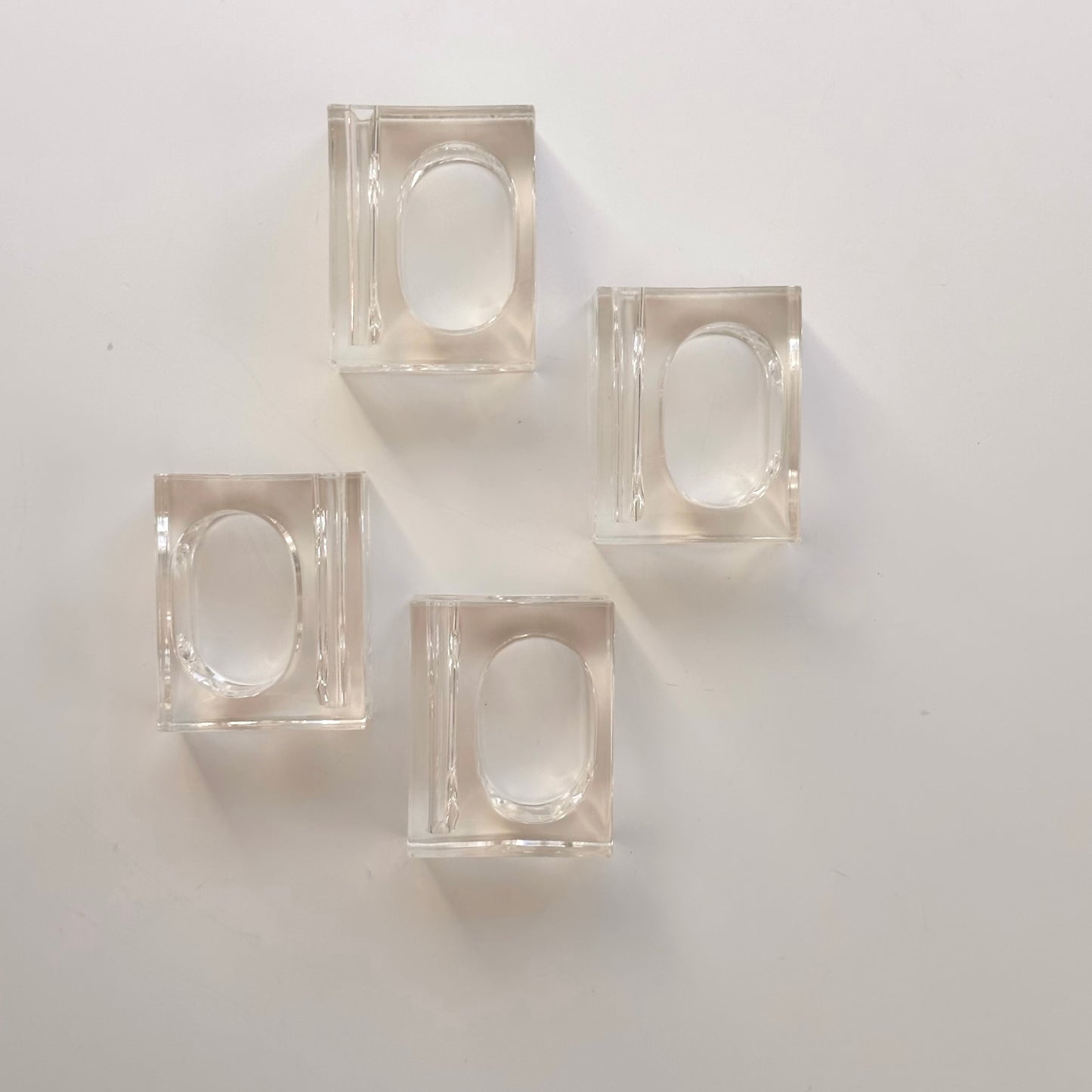 Vintage Lucite Napkin Rings, Set of Four