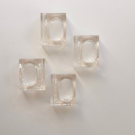 Vintage Lucite Napkin Rings, Set of Four