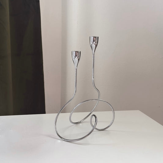 Black + Blum Looped Chrome Candelabra