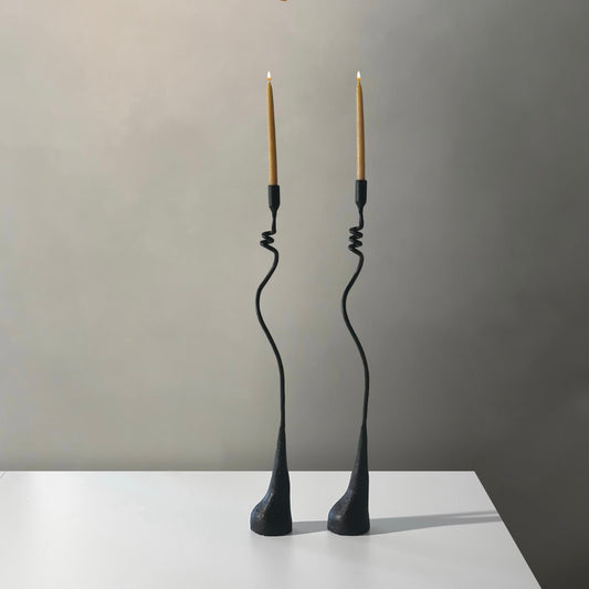 Looped Iron Candleholder, Handcrafted