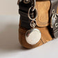Vintage Silver Plate Compact Keychain or Bag Charm