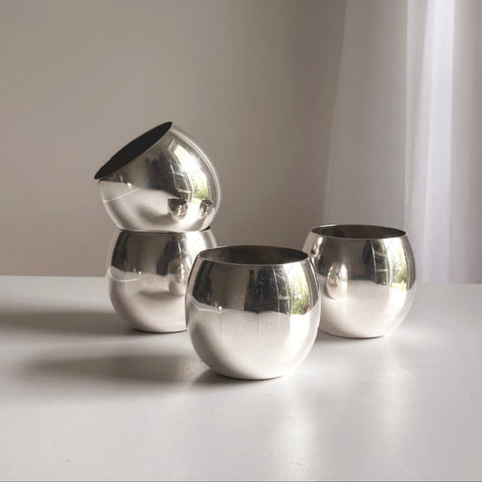 Vintage Silver-Plated Cocktail Glasses, S/4