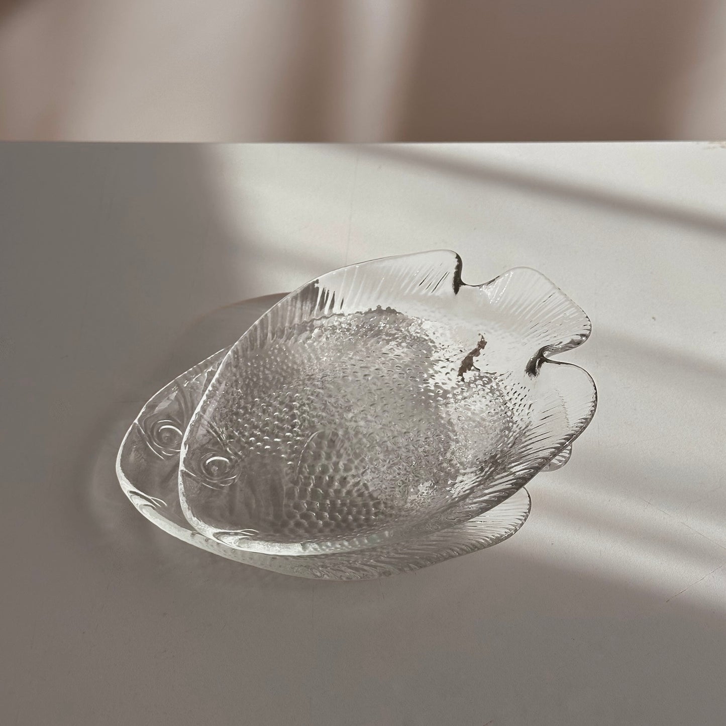 Vintage Glass Fish Dishes, Pair