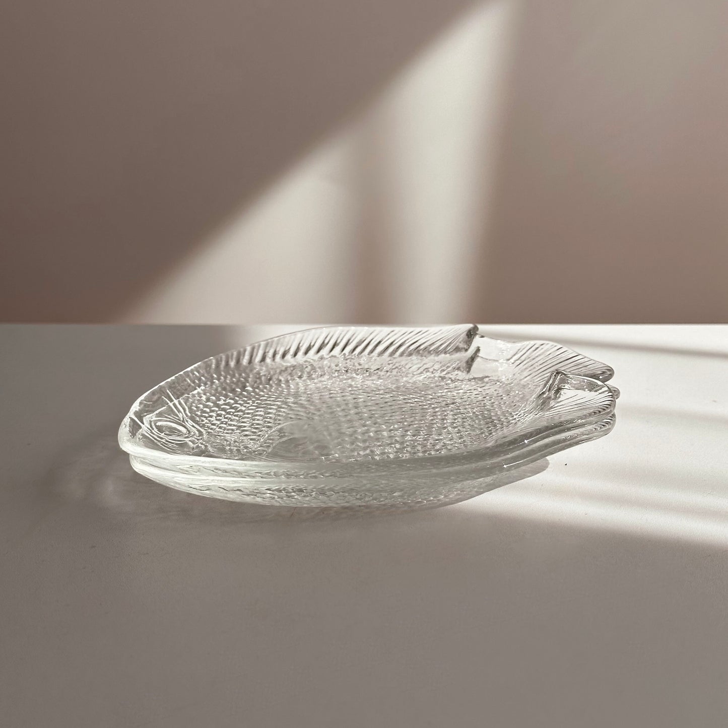 Vintage Glass Fish Dishes, Pair