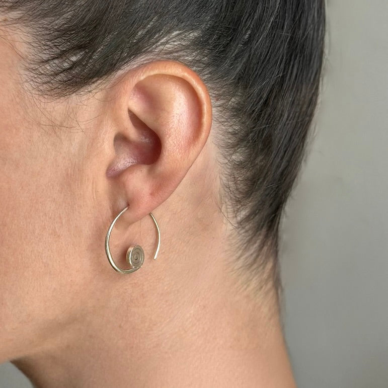 Vintage Handcrafted Sterling Silver Swirl Hoops