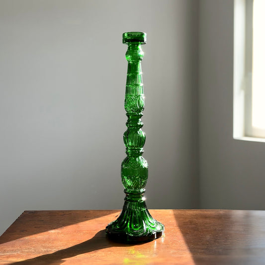 Vintage Green Glass Vase, Made in Italy