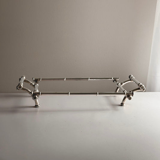 Vintage Silverplated Hollywood Regency Bamboo Dish Stand