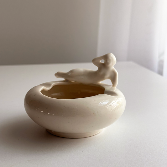 Vintage Dish with Lounging Figure