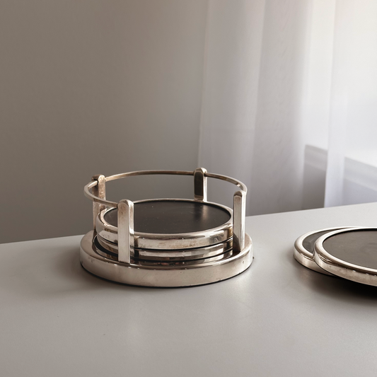 Restoration Hardware Silverplated Coaster Set