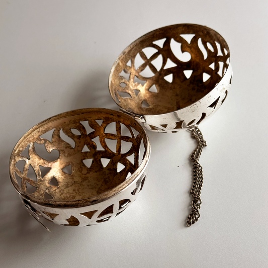 Vintage Silverplated Sphere Hanging Candleholder