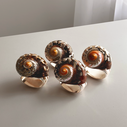 Silverplated Shell Napkin Rings, S/4