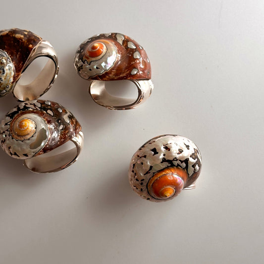 Silverplated Shell Napkin Rings, S/4
