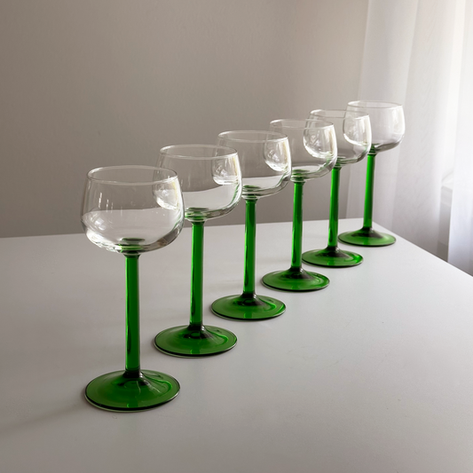 Vintage Luminarc Wine Glasses, S/6