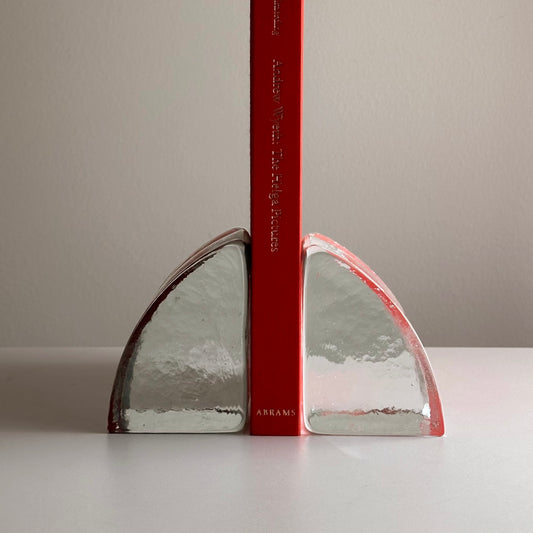 Vintage Glass Blenko Bookends