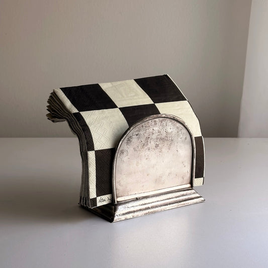 Vintage French Stainless Steel Letter/Napkin Holder