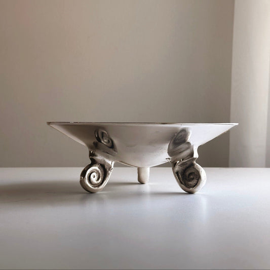 Footed Pewter Conical Bowl