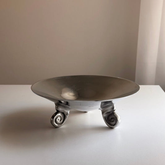 Footed Pewter Conical Bowl