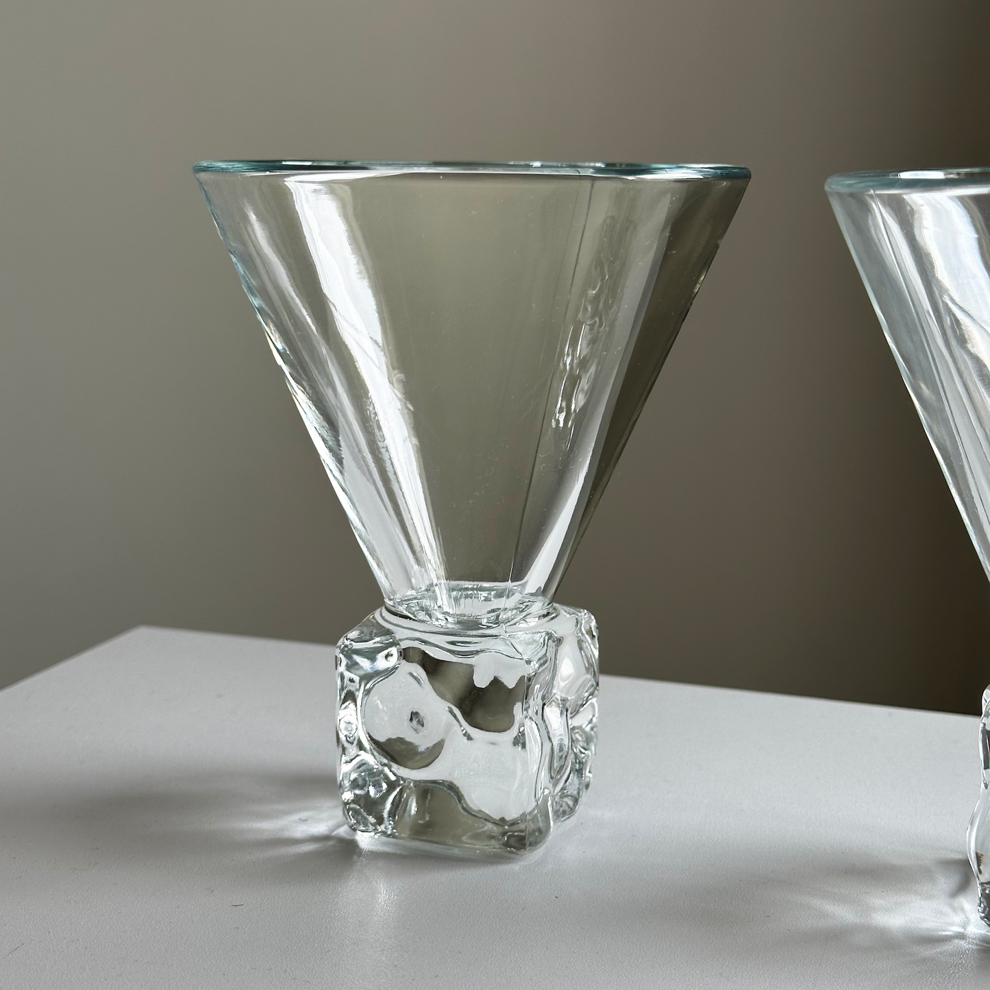 Vintage DiSaronno Ice Cube Martini Glasses, Pair