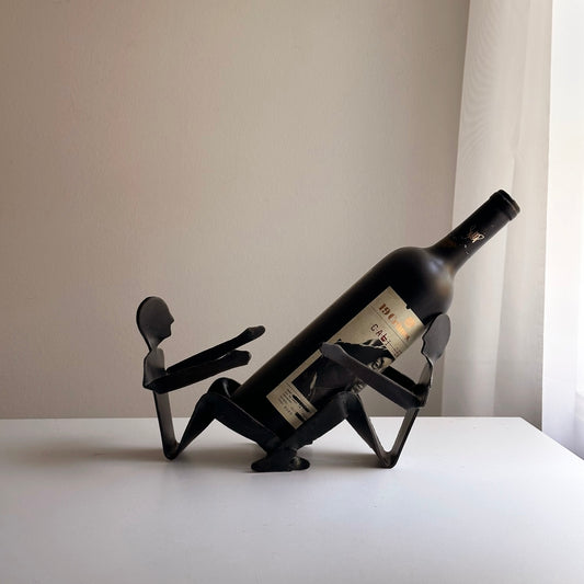 Wrought-Iron Figural Bottle Holder