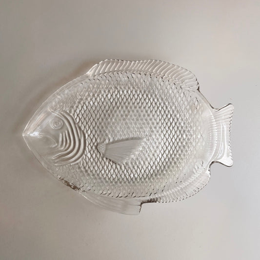Vintage Glass Fish Platter
