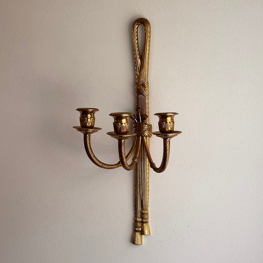 Vintage Brass Draped Rope Sconce
