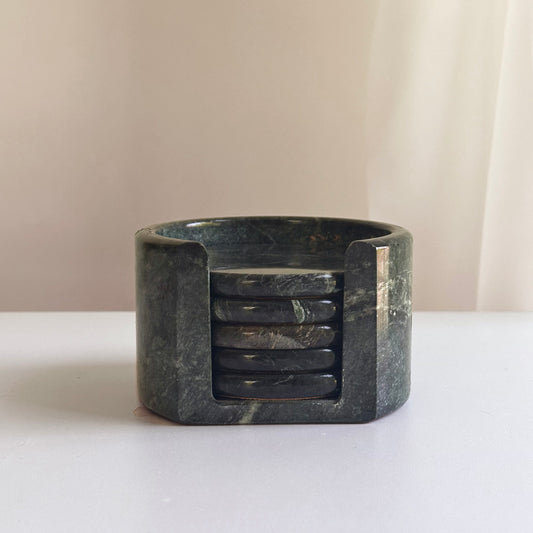 Green Marble Coaster Set
