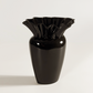 Vintage Mikasa Onyx Glass Vase with Ruffled Top