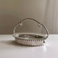 Vintage Aluminum Looped Handle Dish with Glass Insert