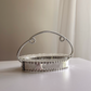 Vintage Aluminum Looped Handle Dish with Glass Insert
